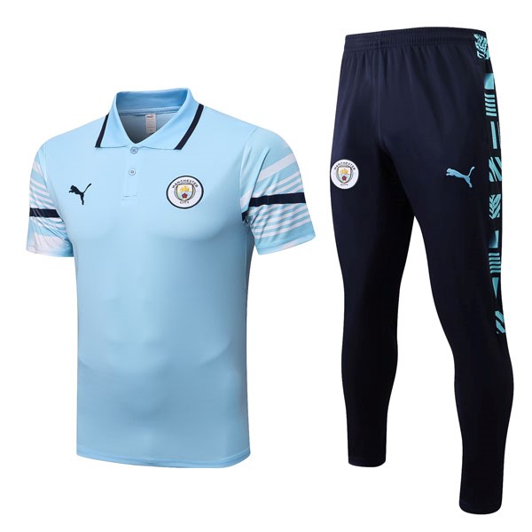 Polo Manchester City Set Completo 22/23 Blu